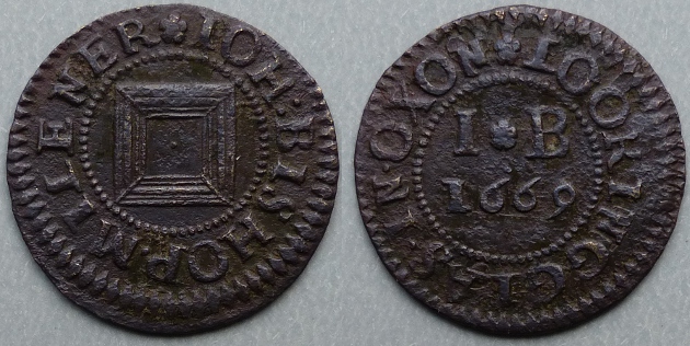 Oxford, Ioh Bishop 1669 farthing